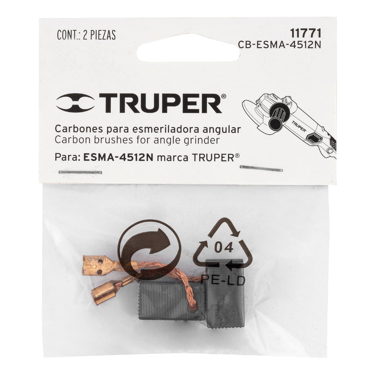 Bolsa con 2 carbones de repuesto para ESMA-4512N, TRUPER — foto oficial 2