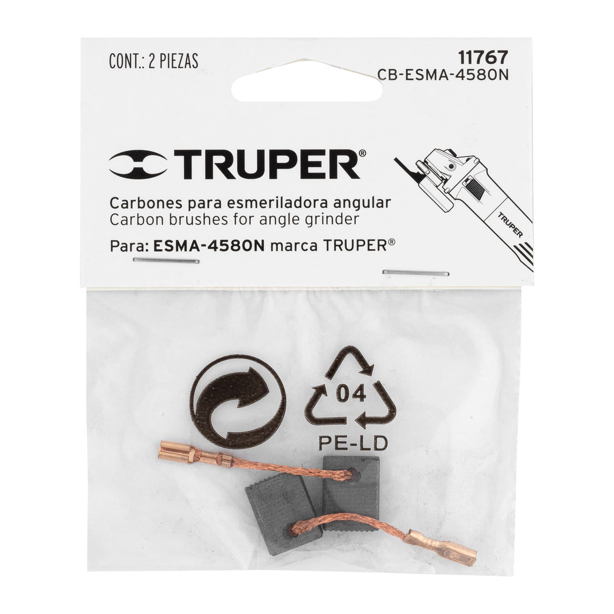 Bolsa con 2 carbones de repuesto para ESMA-4580N, TRUPER — foto oficial 2