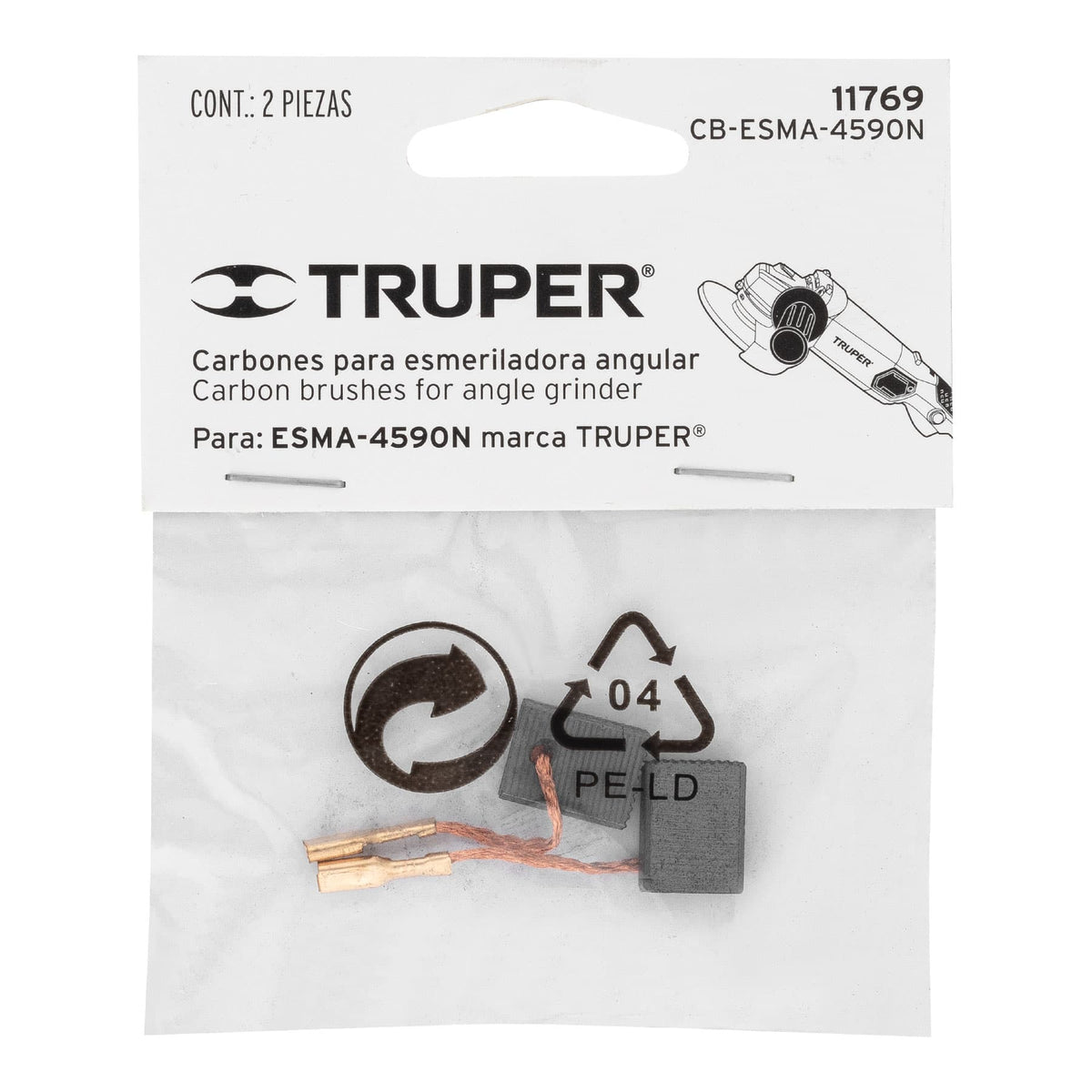 Bolsa con 2 carbones de repuesto para ESMA-4510N, TRUPER — foto oficial 2