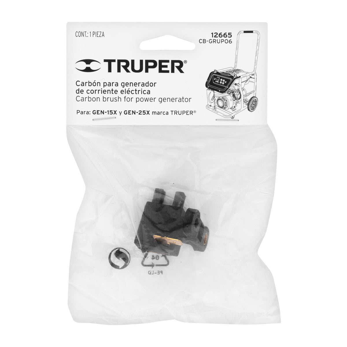Bolsa con 2 carbones para generadores Grupo 6 TRUPER — foto oficial 2