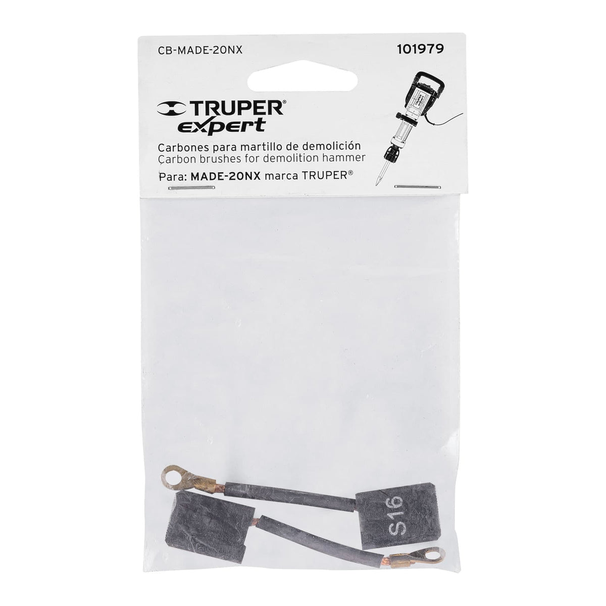 Bolsa con 2 carbones de repuesto para MADE-20NX, TRUPER — foto oficial 2