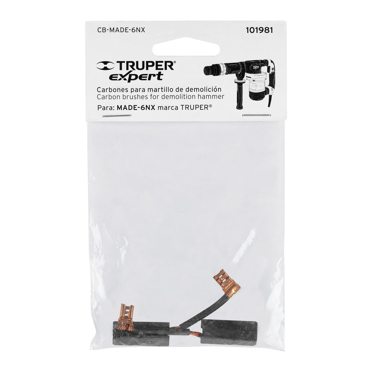 Bolsa con 2 carbones de repuesto para MADE-6NX, TRUPER — foto oficial 2