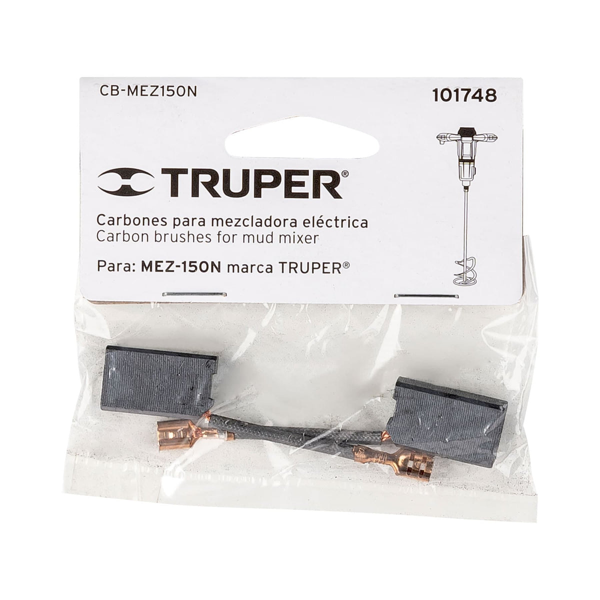 Bolsa con 2 carbones de repuesto para MEZ-150N, TRUPER, Truper, SKU 101748 — vista 2