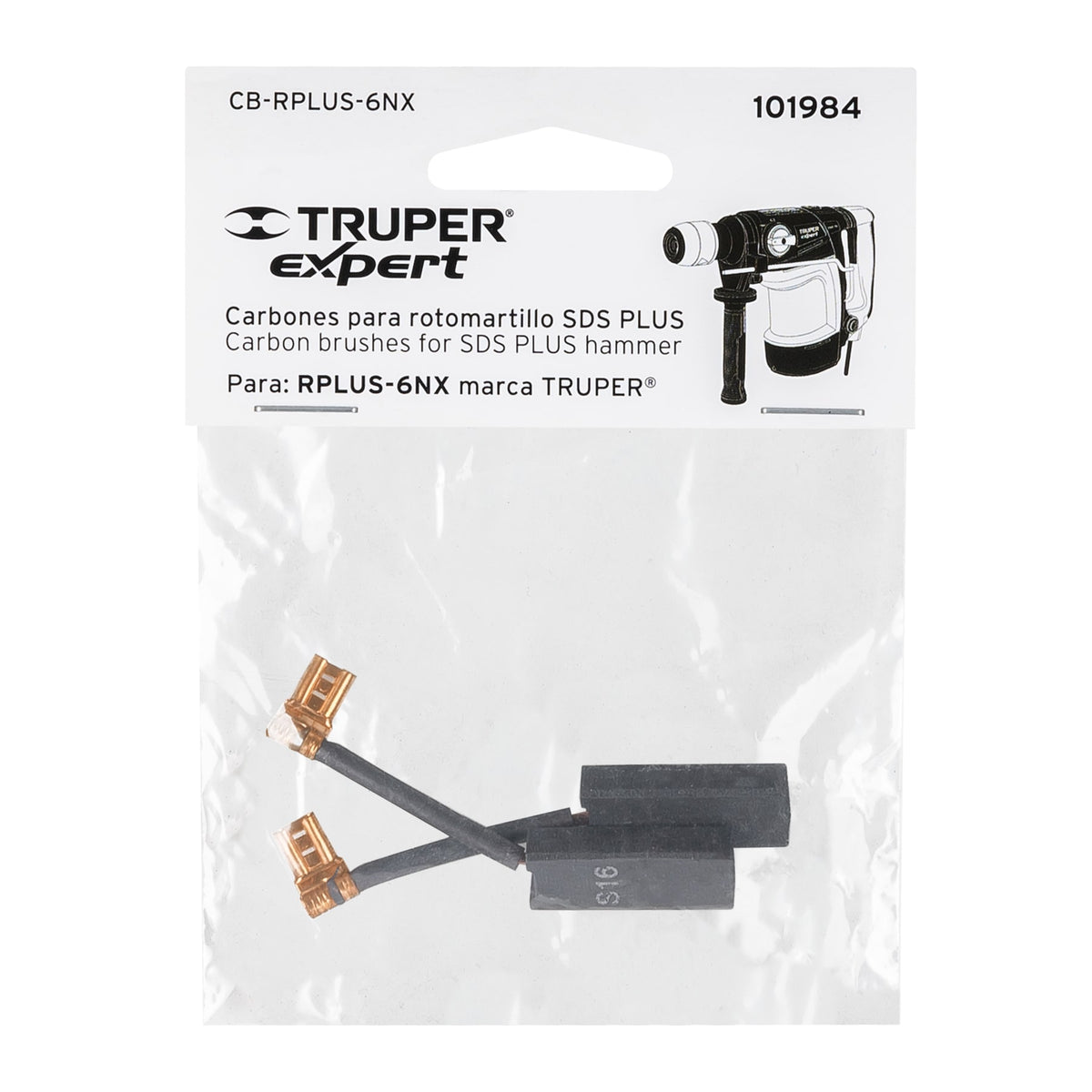 Bolsa con 2 carbones de repuesto para RPLUS-6NX, TRUPER — foto oficial 2