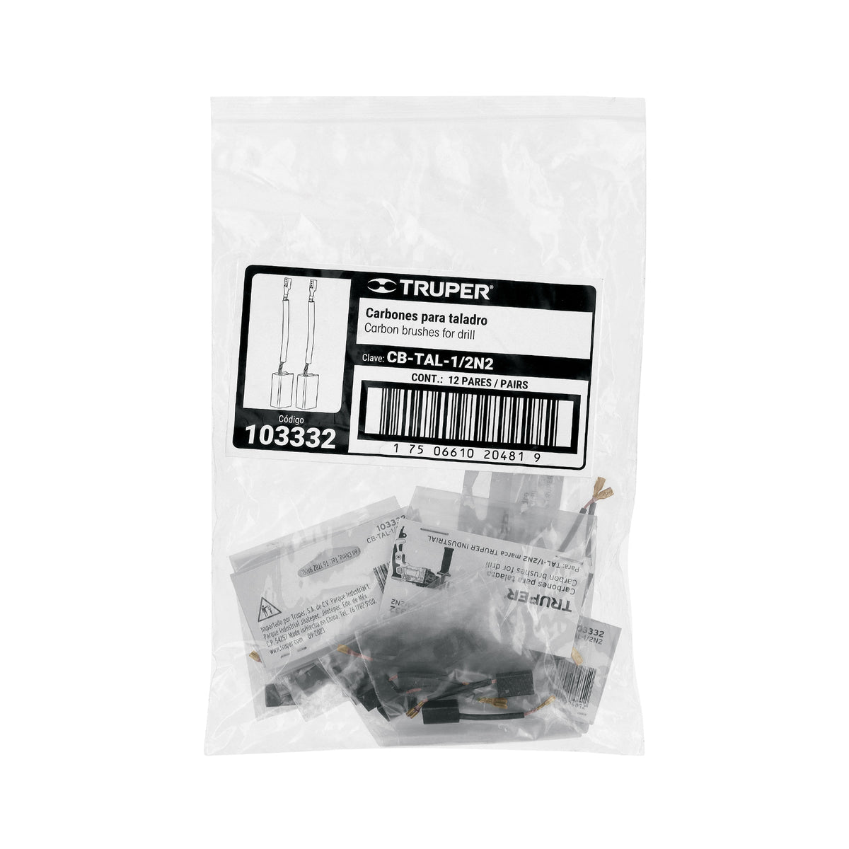 Bolsa con 2 carbones de repuesto para TAL-1/2N2, TRUPER — foto oficial 2