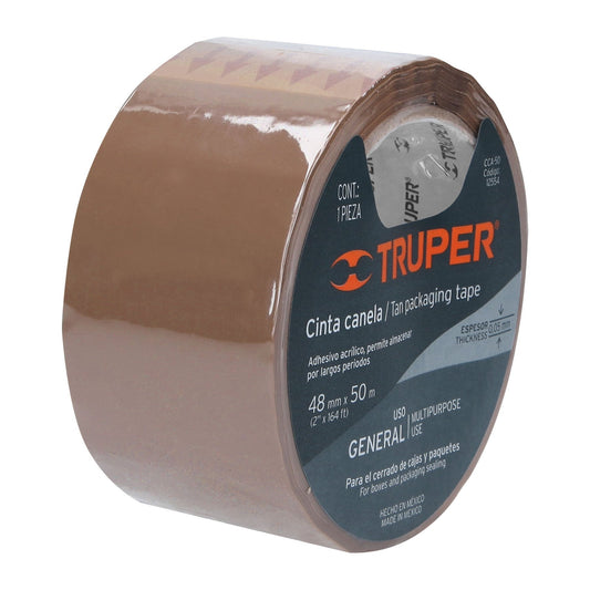 CINTA DE EMPAQUE CANELA 50M TRUPER 12554 CCA-50