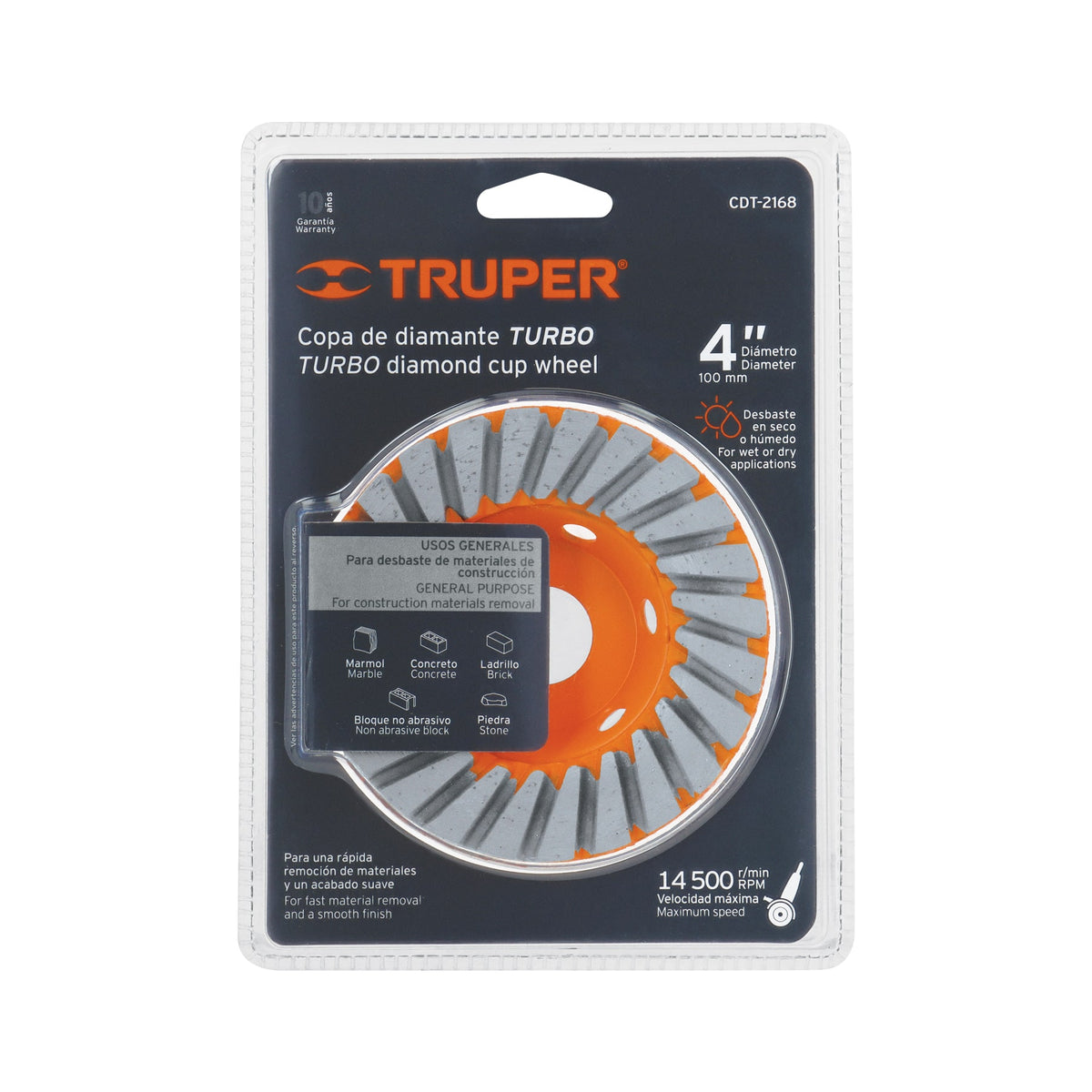 Copa de diamante turbo 4' x 7/8' TRUPER — foto oficial 2