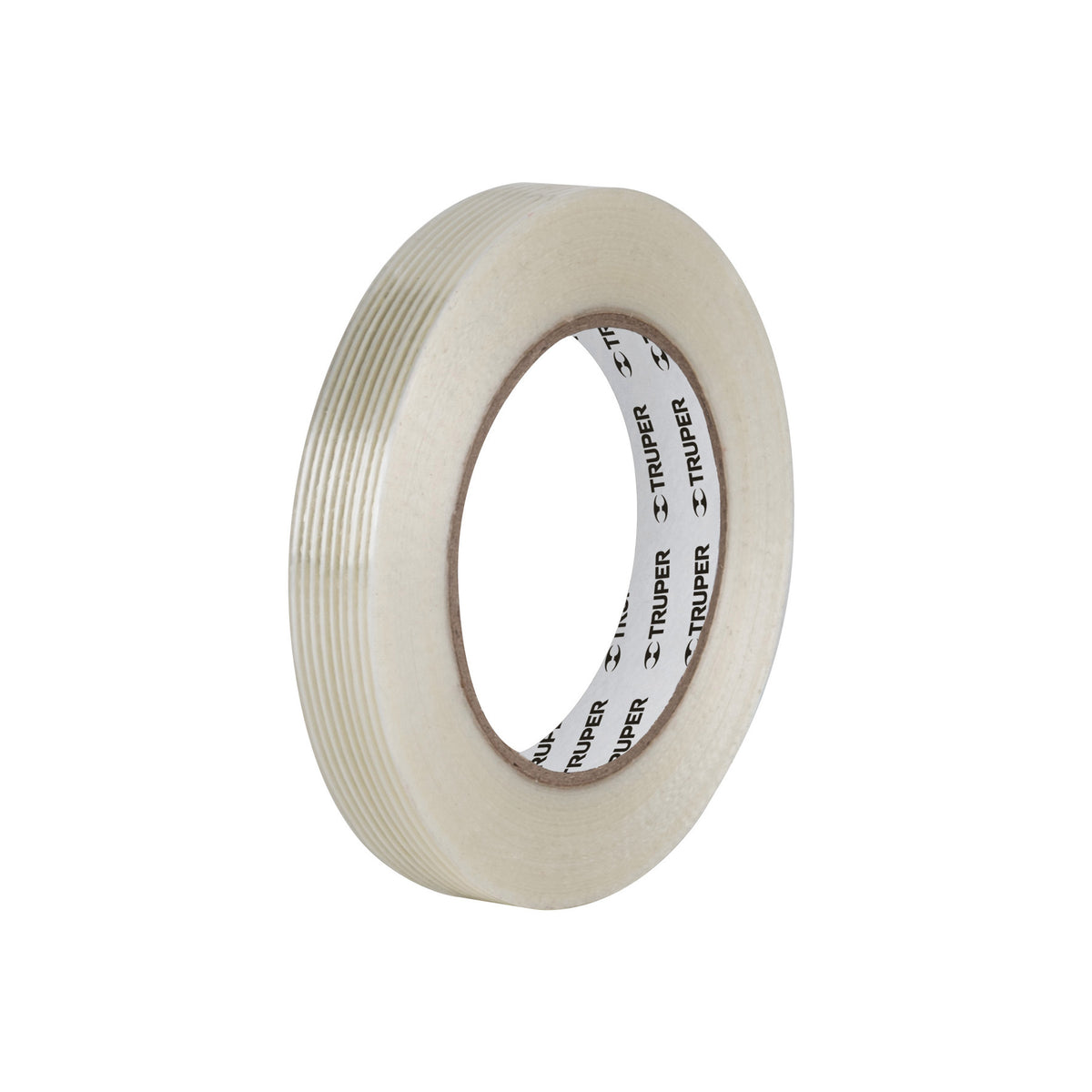 Cinta flejadora con filamentos 18mm x 50 m, transparente, Truper, SKU 103028