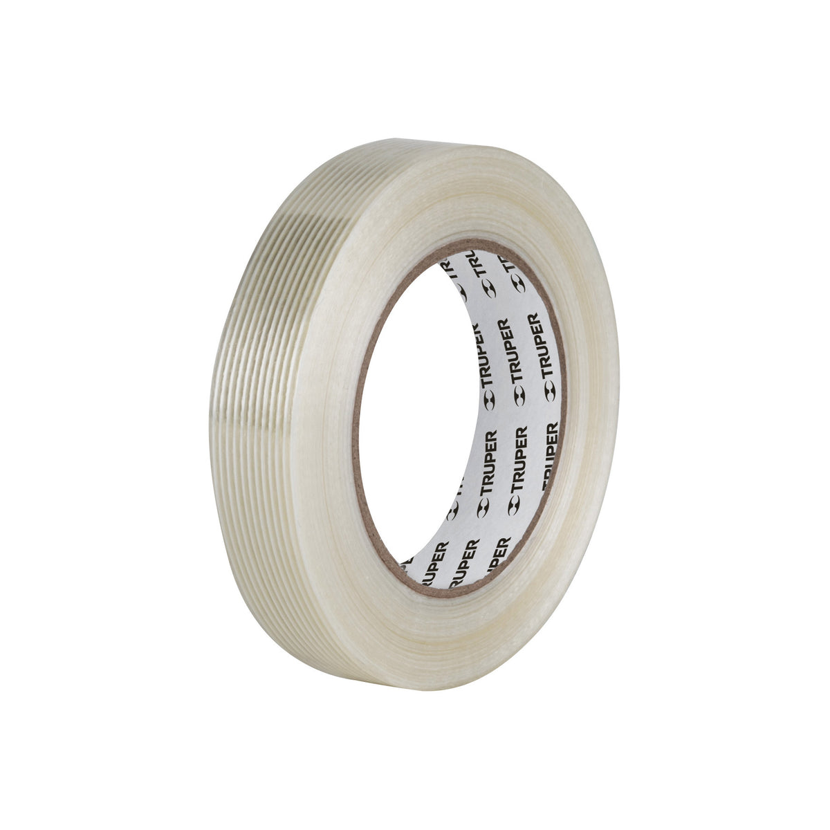 Cinta flejadora con filamentos 24mm x 50 m, transparente, Truper, SKU 103029