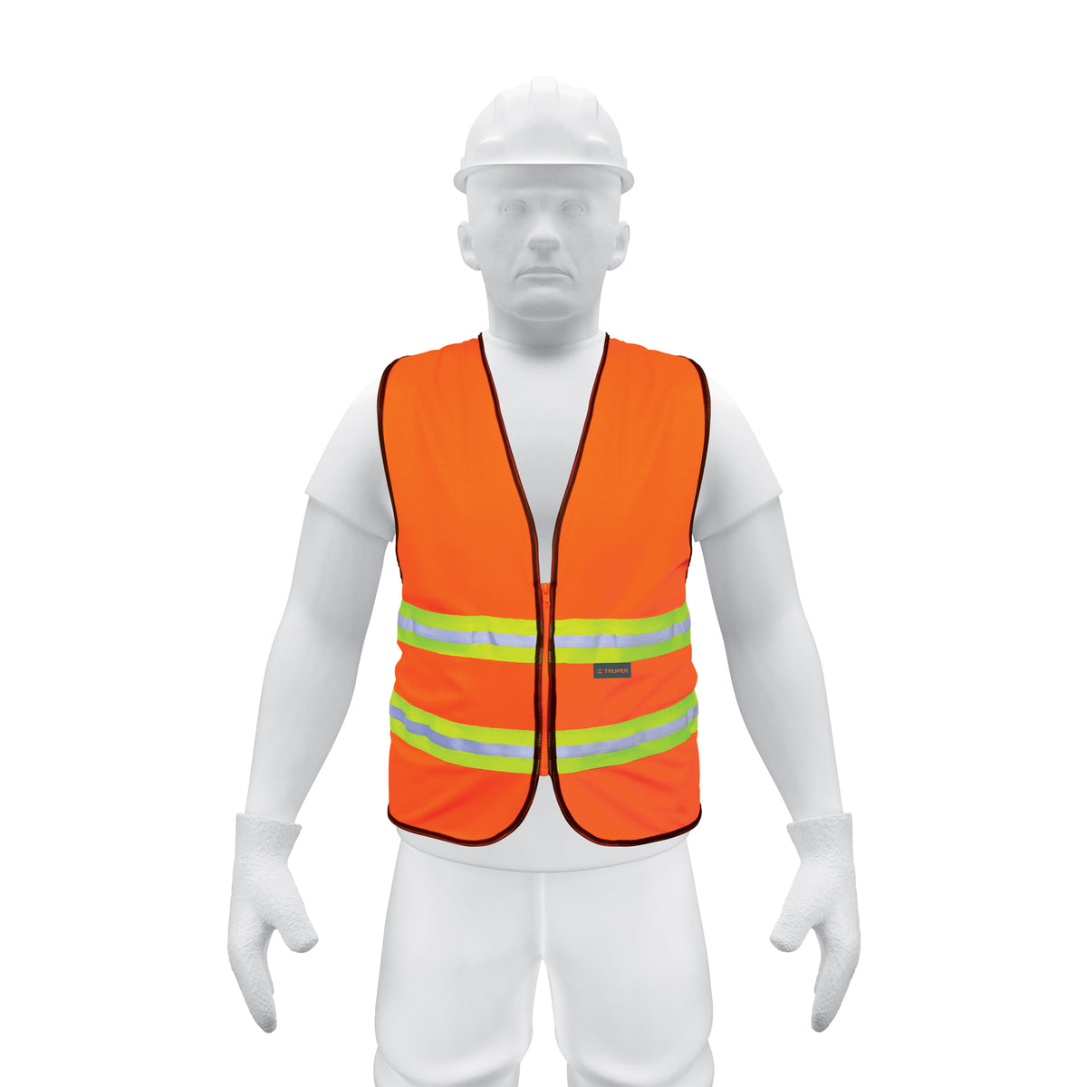 Chaleco de seguridad naranja alta visibilidad con cierre — foto oficial 1