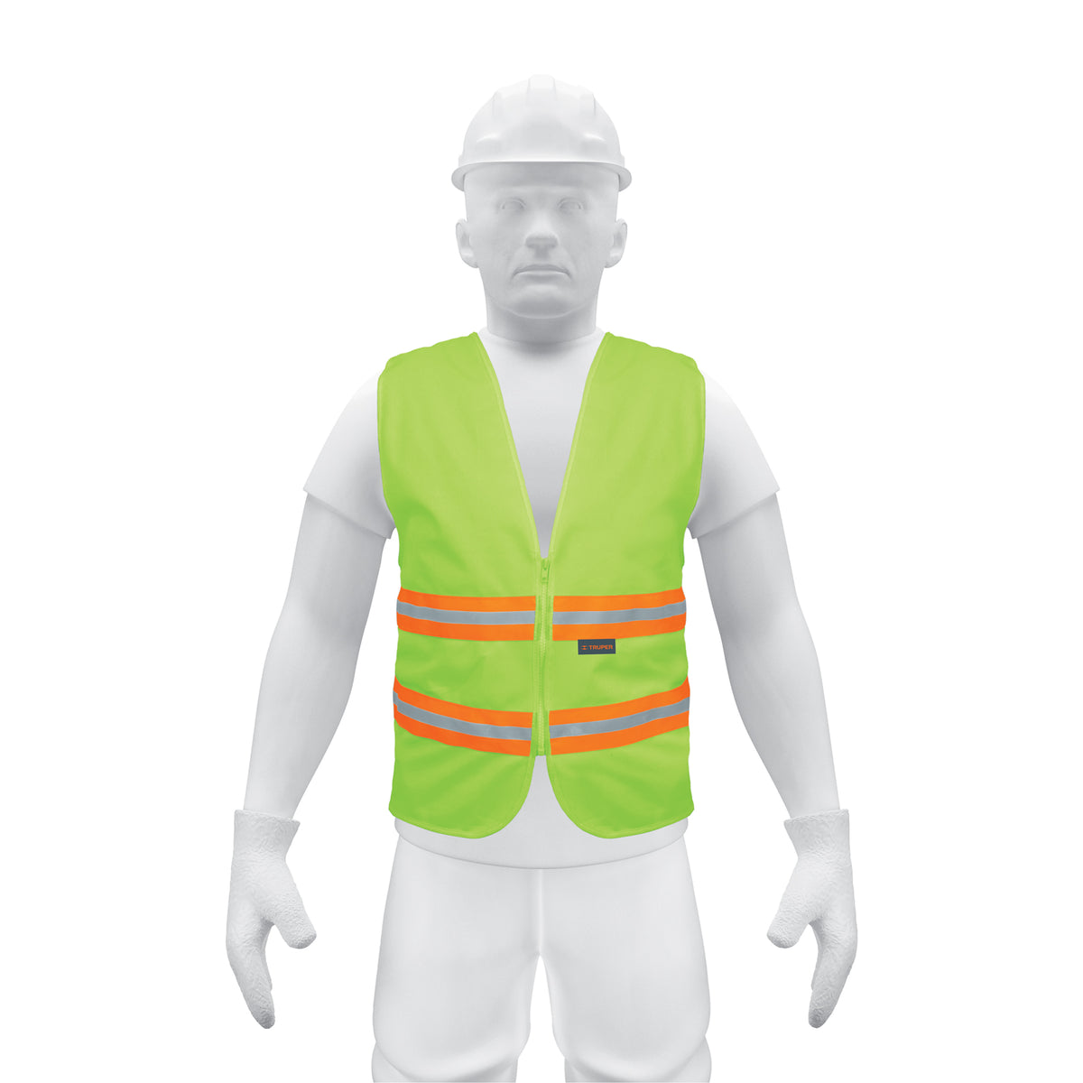 Chaleco de seguridad amarillo alta visibilidad con cierre — foto oficial 1