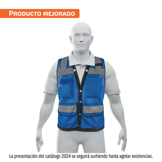 Chaleco seguridad reforzado azul con bolsas, G, EXPERT — foto oficial 1