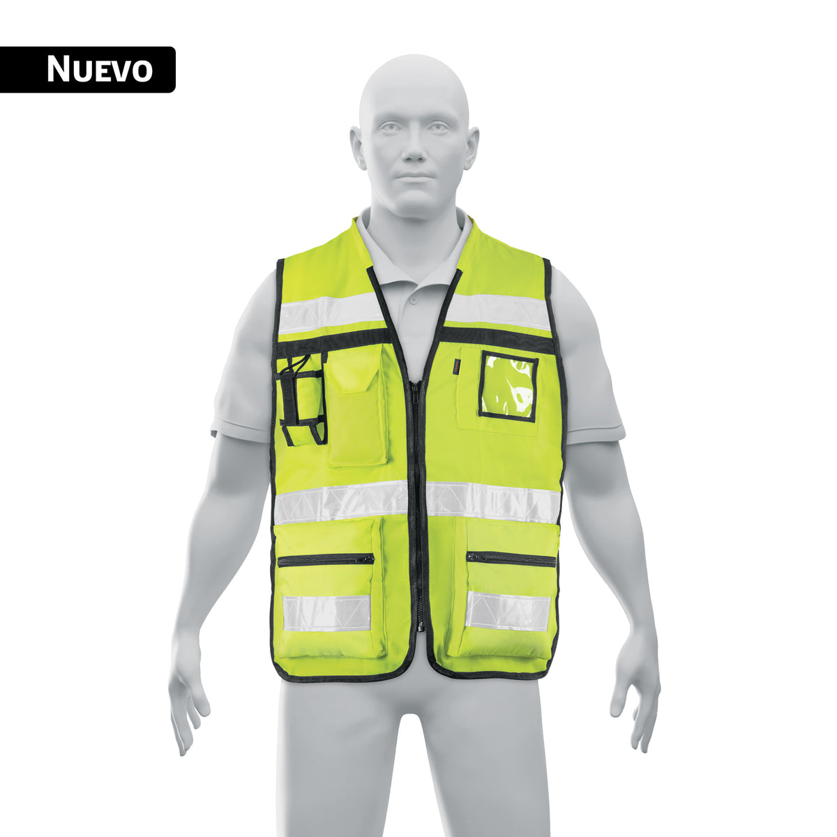 Chaleco brigadista con cintas reflejantes, color amarillo — foto oficial 1