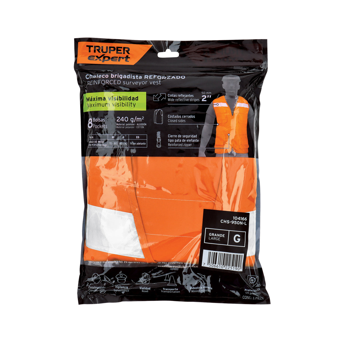 Chaleco brigadista reforzado, naranja, G, TRUPER EXPERT — foto oficial 2