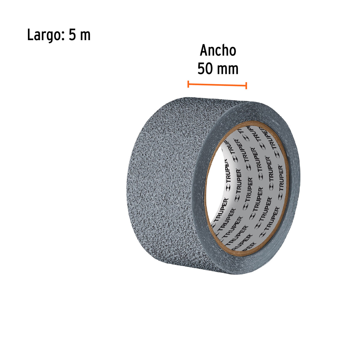Rollo de 5 m cinta antiderrapante 50mm gris p/áreas húmedas, Truper, SKU 101773 — vista 3