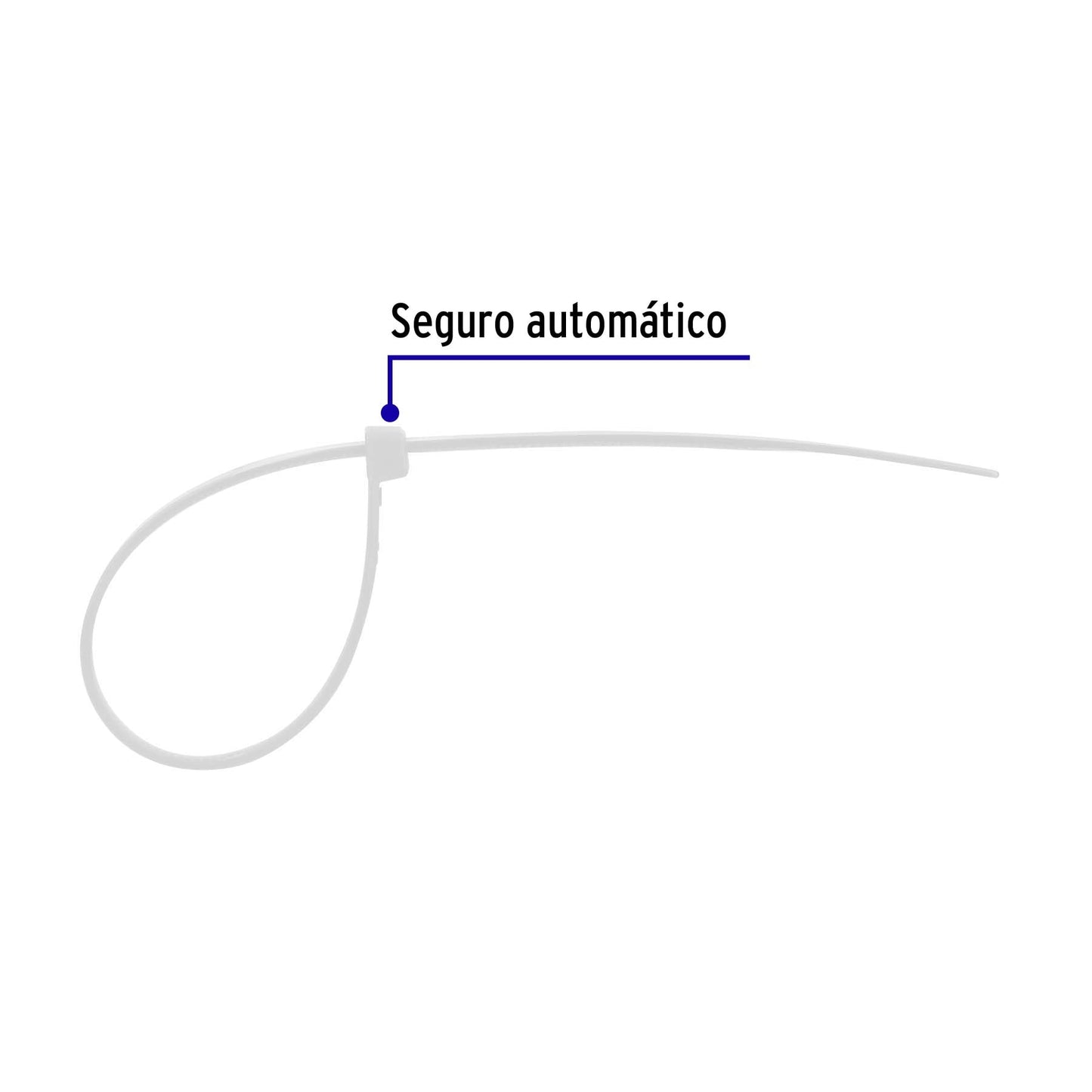 BOLSA CON 100 CINCHOS PLASTICOS 18 LB 100X2.5  MM NATURALES CIN-1810