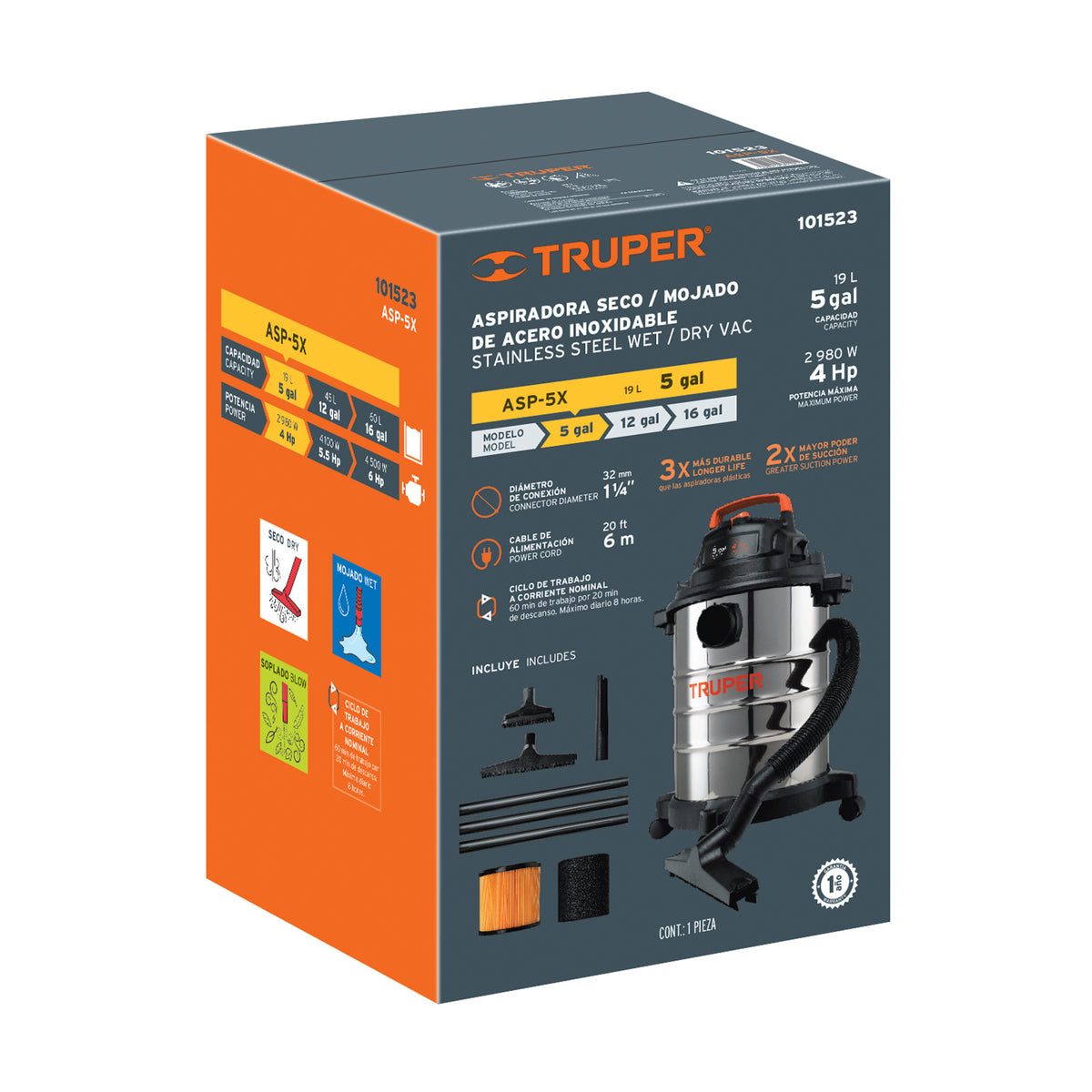 Caja de empaque de repuesto para ASP-5X, TRUPER — foto oficial 1