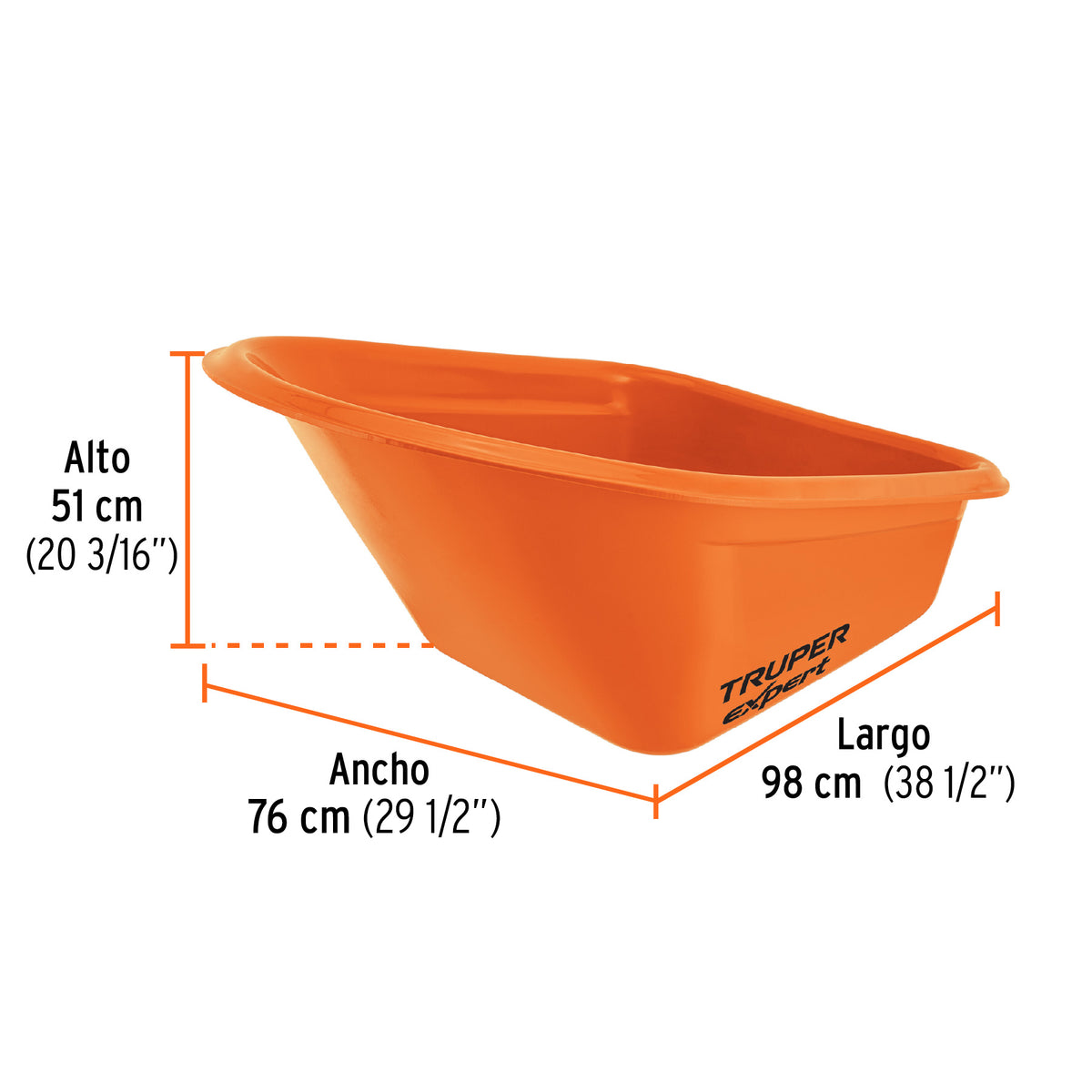 Concha plástica para carretilla TP-7X, TRUPER EXPERT, Expert, SKU 103361 — vista 3