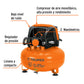Kit compresor libre de aceite 24L, manguera y pistola,TRUPER, Truper, SKU 101428 — vista 3