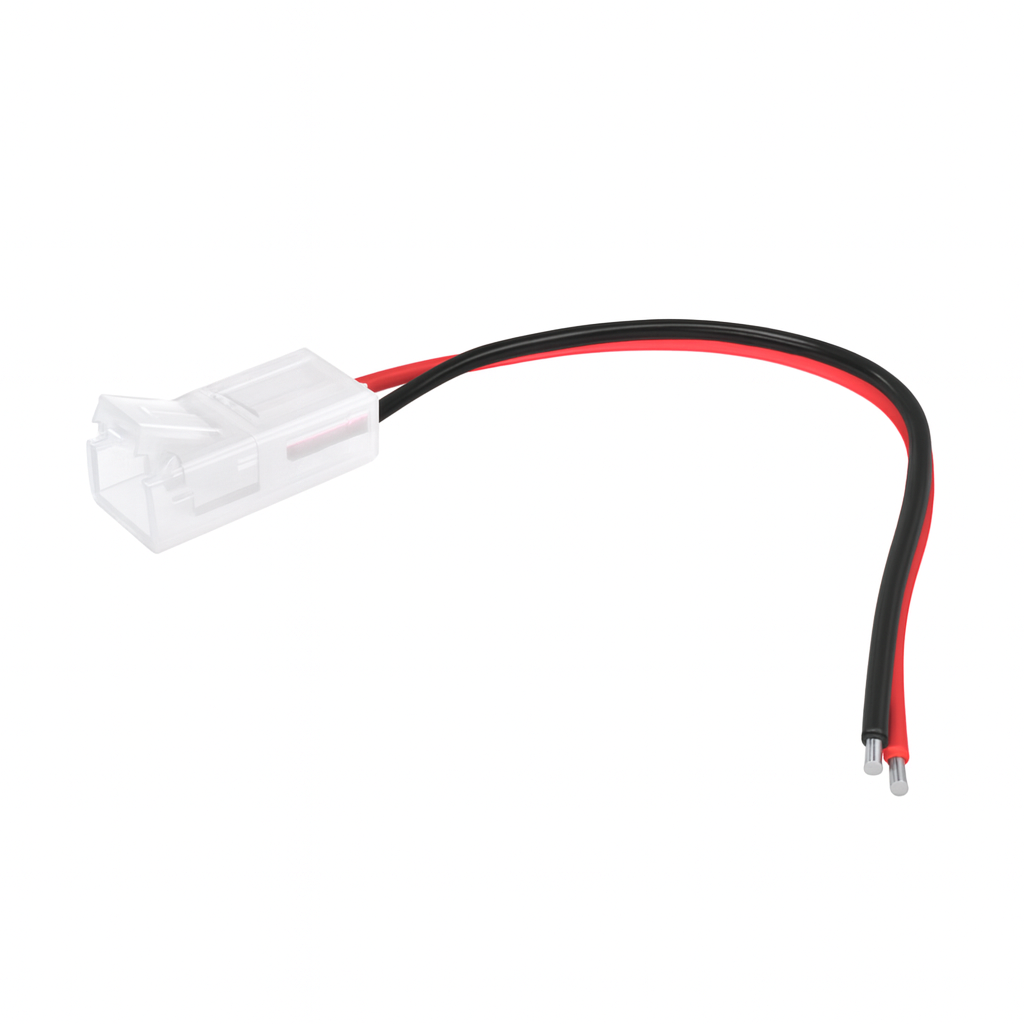 COPLE CON CABLES PARA CONECTAR A CORRIENTE PARA TIRA COB 8MM USO INTERIOR JACH ACC-COB CONECTOR