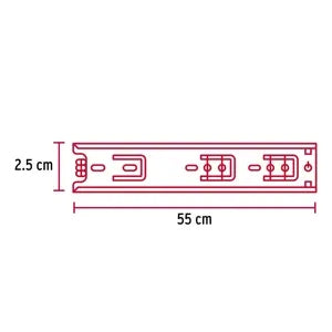 BOLSA 2 CORREDERA PARA CAJÓN 55CM HERMEX 43282 COR-255