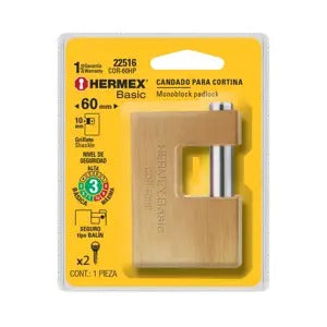 CANDADO ANTIPALANCA 60 MM HERMEX 22516 COR-60HP