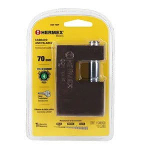CANDADO ANTIPALANCA 70MM CUERPO DE HIERRO HERMEX 23540 COR-70HP
