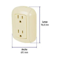 CONTACTO SOBREPONER DUPLEX 2 POLOS + TIERRA ABS VOLTECK 47350 COSO-DA-2