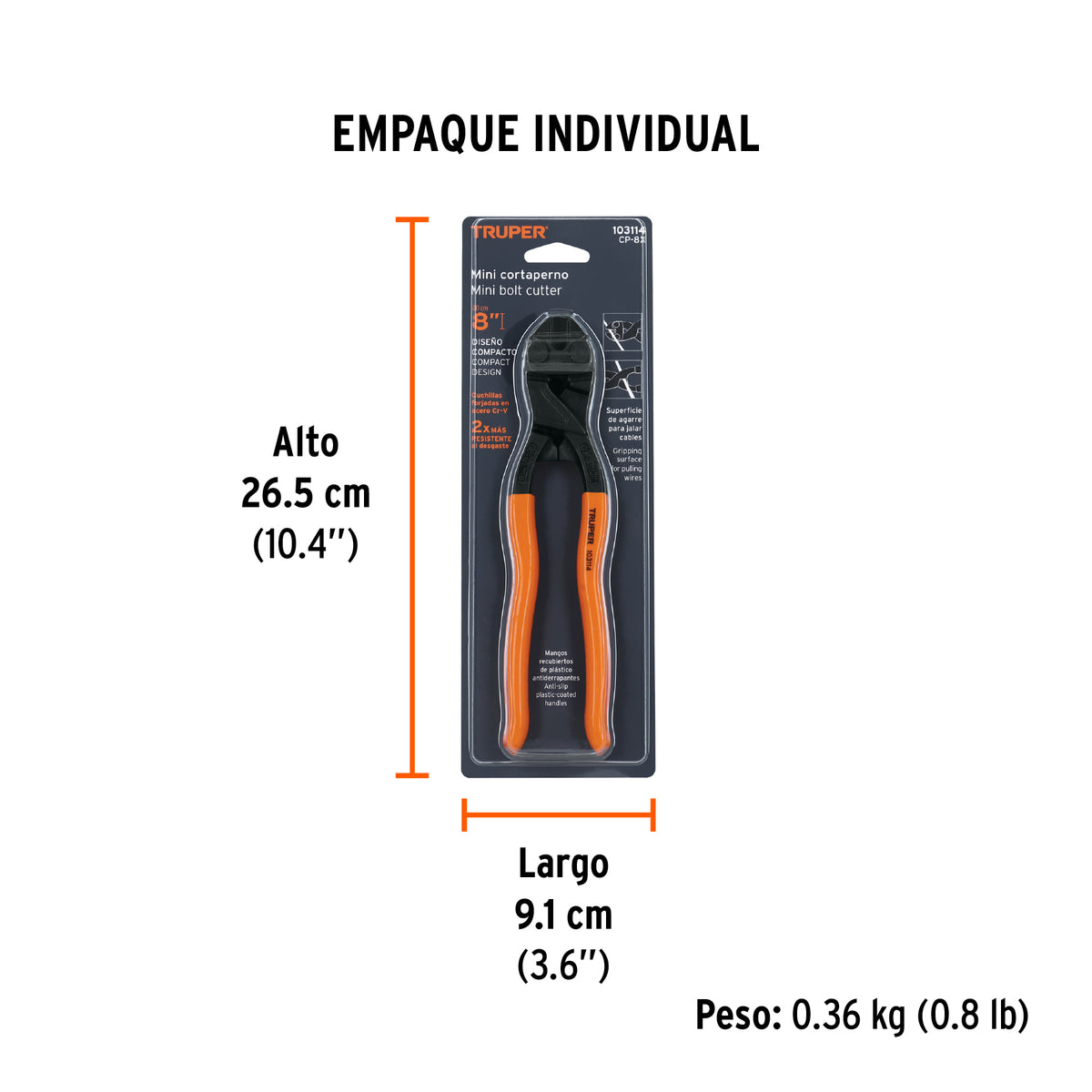 Cortapernos 8', profesional, a una mano, TRUPER, Truper, SKU 103114 — vista 5