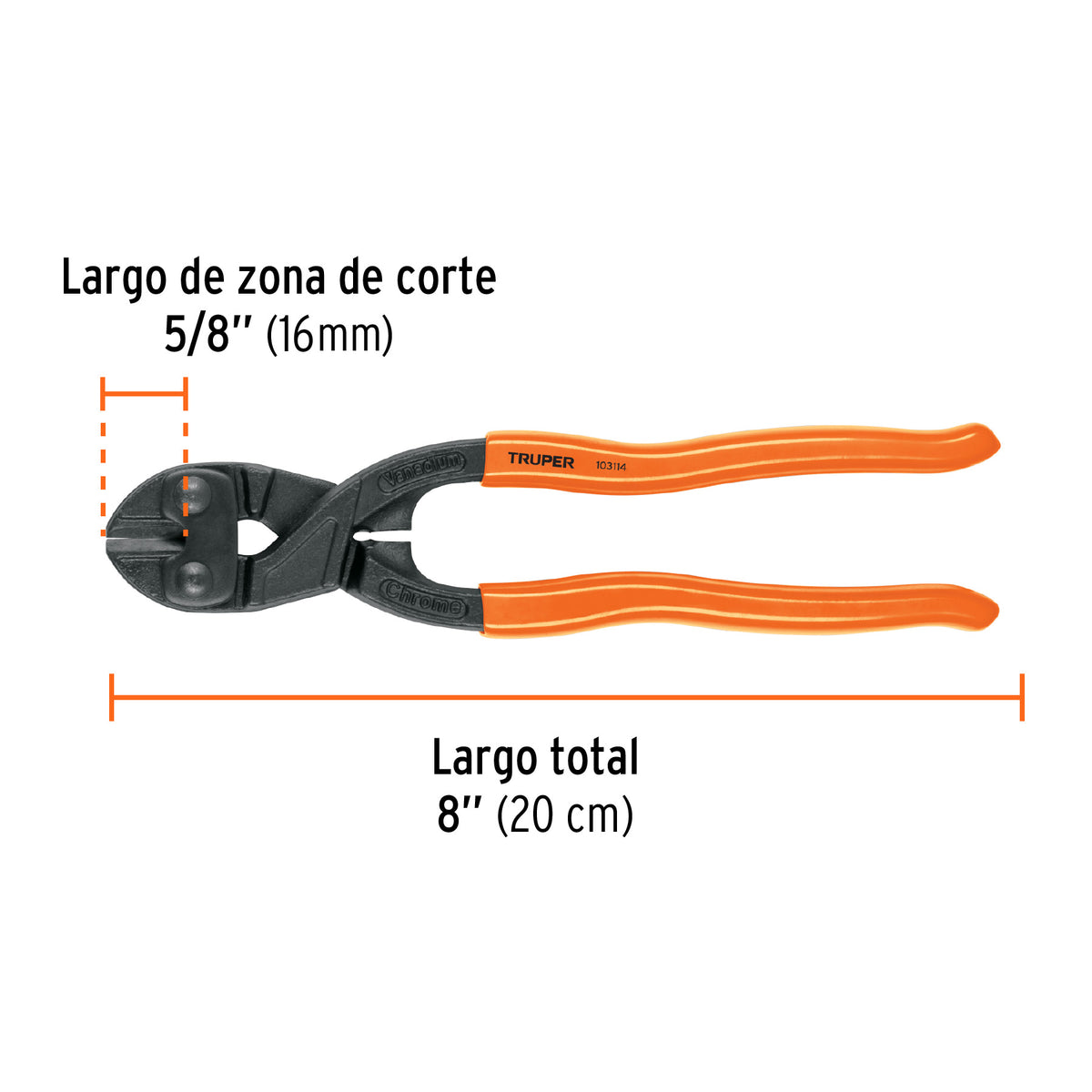 Cortapernos 8', profesional, a una mano, TRUPER, Truper, SKU 103114 — vista 4