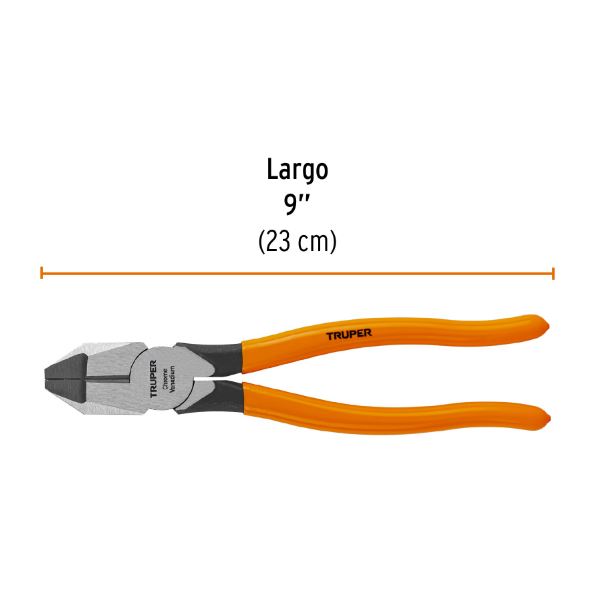 PINZA PROFESIONAL PARA ELECTRICISTA 9" MANGO DE VINIL   T201-9