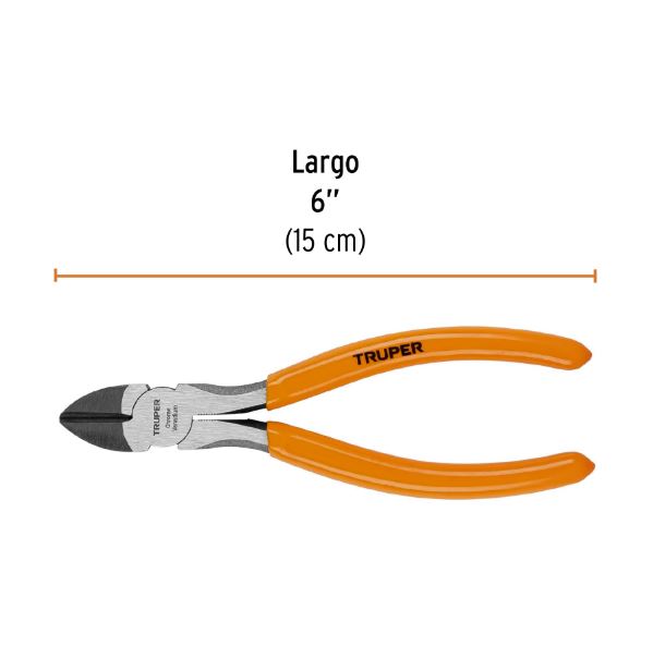 PINZA CORTE DIAGONAL 6" MANGO DE VINIL   T202-6