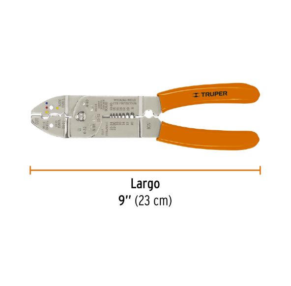 PINZA PELACABLES 9" 7 MEDIDAS 4 MORDAZAS   PE-CA-9