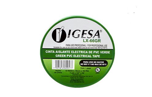 CINTA AISLANTE COLOR VERDE