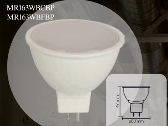 MR16 3W 6400K BLANCO FRIO ( CUB. PLASTICA)