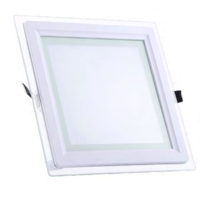Luminaria Empotrar LED Cuadrada con Bisel de Cristal Corte Circular 125mm 780lm 85-265v Blanco 12W 40K ORION12W40K