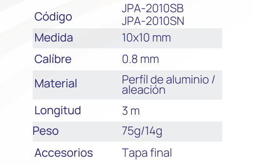 PERFIL EMPOTRABLE SATINADO CON MICA OPALINA DE 3.00MTS DE LARGO JACH PARA TIRA LED
