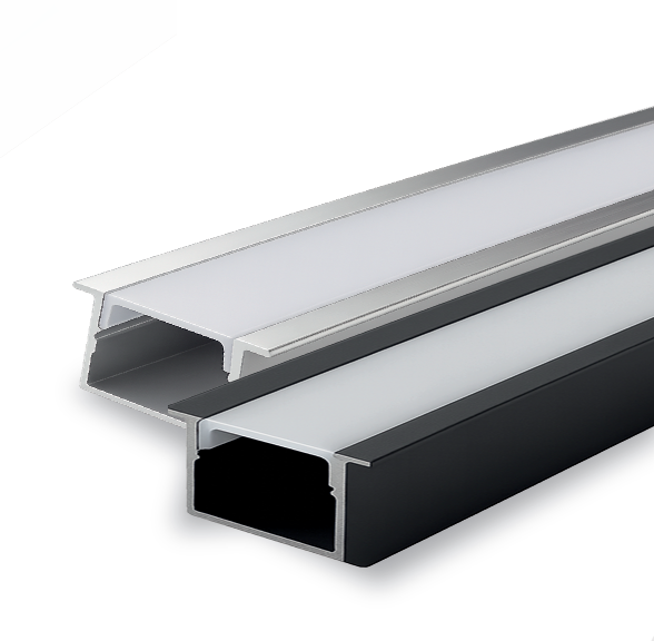 PERFIL EMPOTRABLE SATINADO CON MICA OPALINA DE 3.00MTS DE LARGO JACH PARA TIRA LED