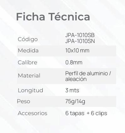 PERFIL EMPOTRABLE SATINADO MARCA JACH PARA LAMBRIN DE 3.00MTS DE LONGITUD CON MICA OPALINA PARA TIRA LED