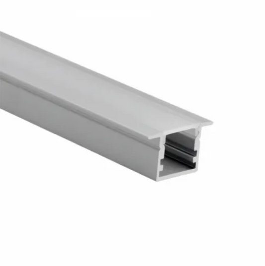 PERFIL EMPOTRABLE SATINADO MARCA JACH PARA LAMBRIN DE 3.00MTS DE LONGITUD CON MICA OPALINA PARA TIRA LED
