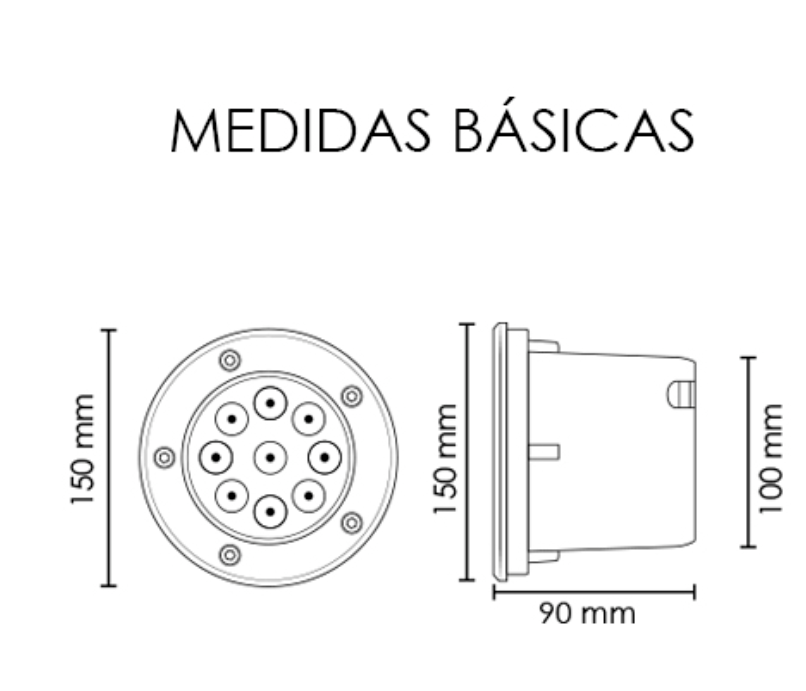 Spot Empotrable Para Piso Exterior LED Blanco Frío 9W 120-277V 630LM 65K