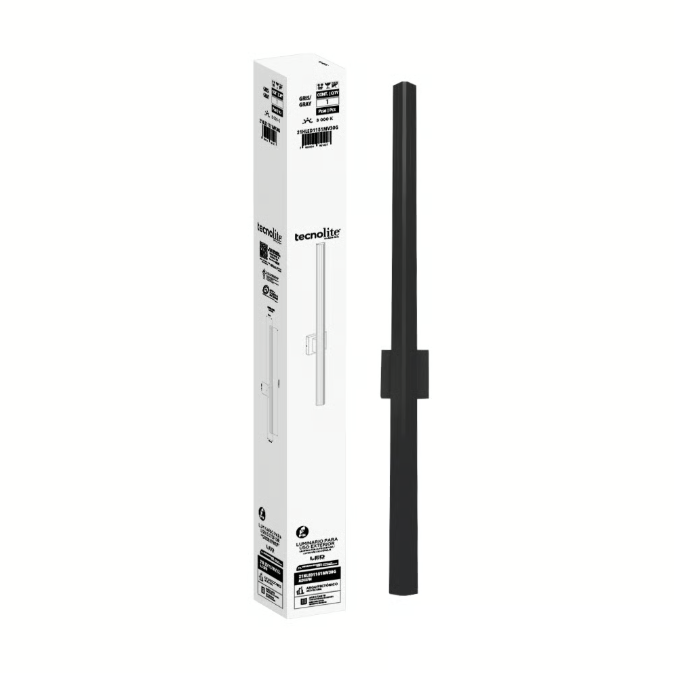 LÁMPARA LED MURO LINEAL NEGRO IK05 IP54 21W 30K LUZ CÁLIDA TECNOLITE 21HLED1151MV30G