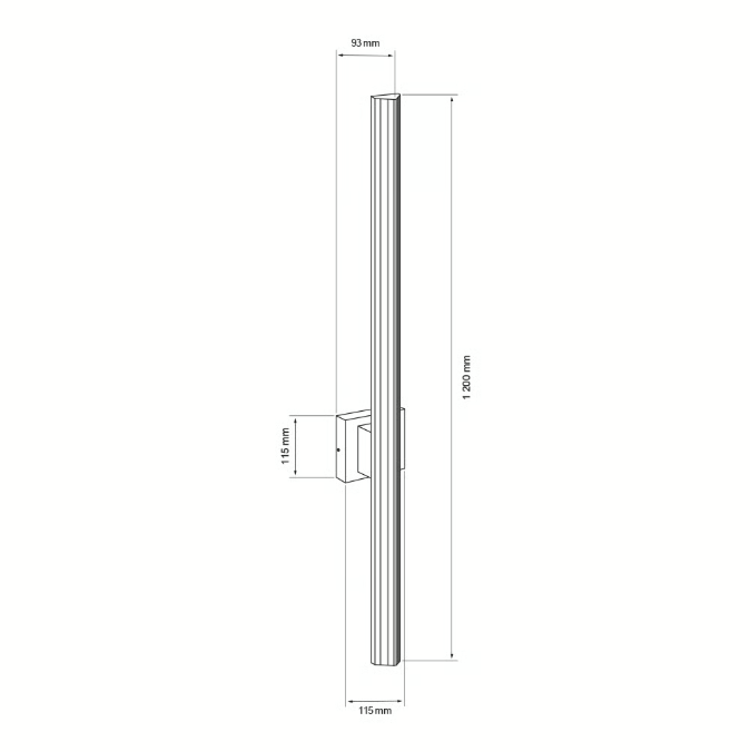 LÁMPARA LED MURO LINEAL NEGRO IK05 IP54 21W 30K LUZ CÁLIDA TECNOLITE 21HLED1151MV30G