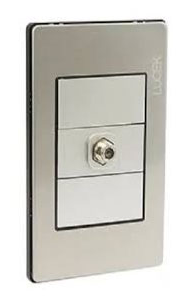 TOMA DE TELEVISIÓN DE 1 MÓDULO. BLANCO CRISTAL