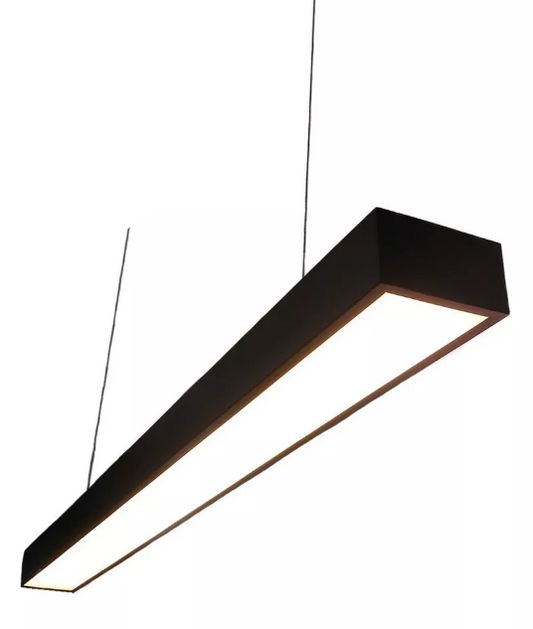LÁMPARA OFFICE LED COLGANTE 1200*70*40 (NEGRO) 30K 36W LUZ CALIDA