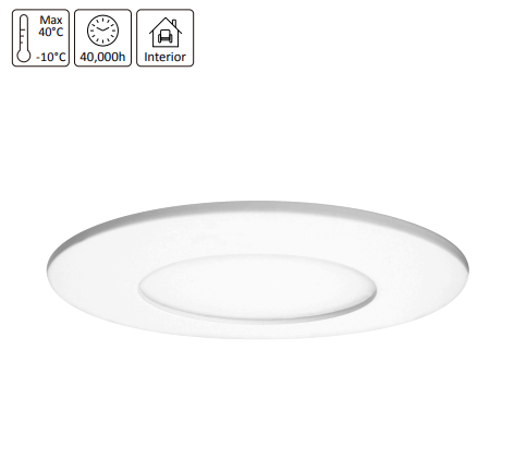PANEL SLIM REDONDO DE 3W EMPOTRABLE LUZ CALIDA PARA PLAFON 90-277 VOLTS 3000K ADO-009