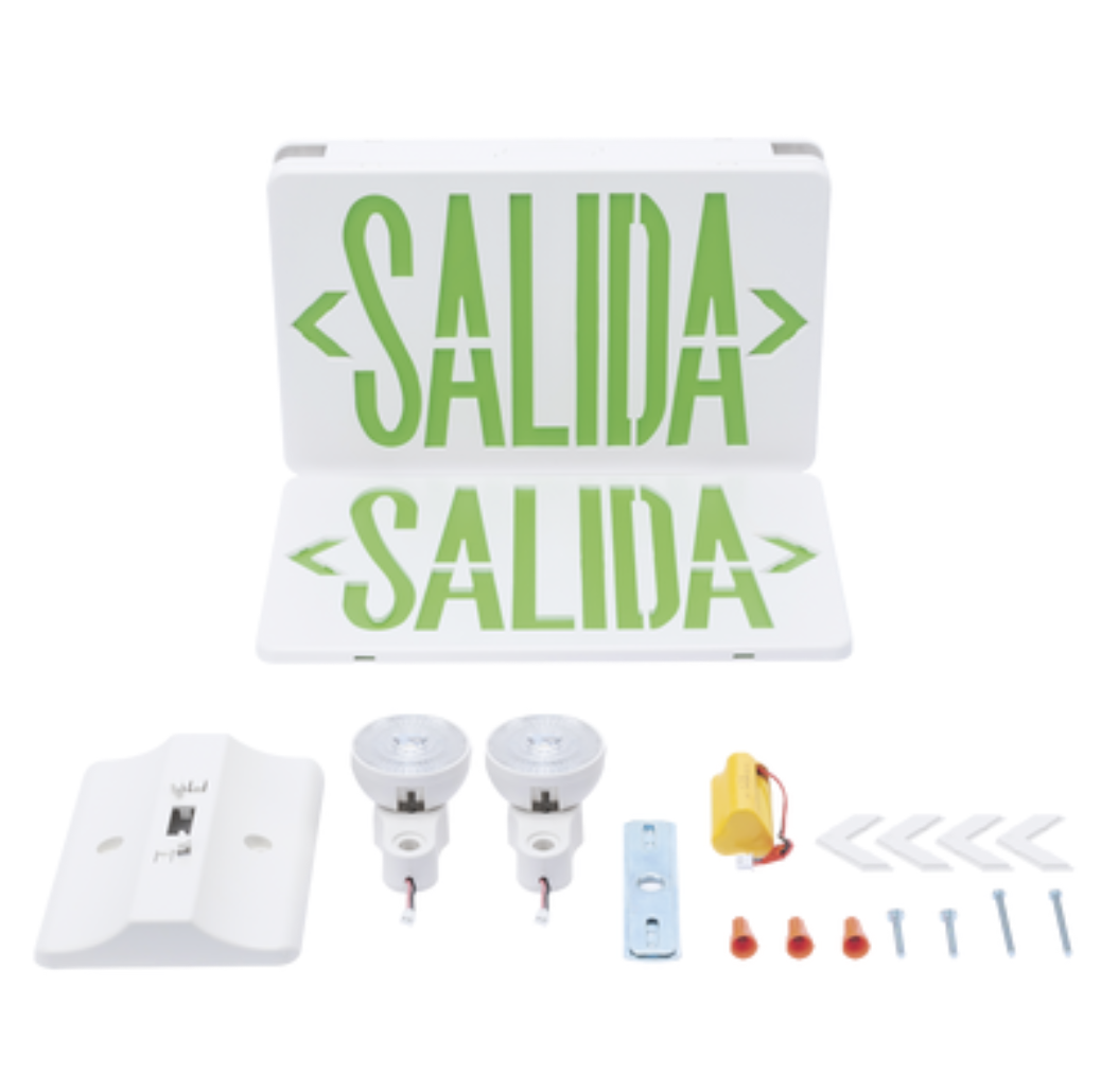 INDICARDOR SALIDA LETRERO DE EMERGENCIA CON BATERIA DE RESPALDO 3W VERDE SFIRE SFKDC860