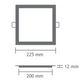PANEL SLIM CUADRADO EMPOTRABLE DE 18W LUZ NEUTRA 4000K TECHNOSHINE PSS18WNW