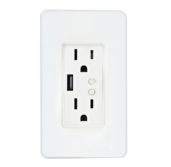 CONTACTO DOBLE + USB BLANCO ICON TZSWTSH02