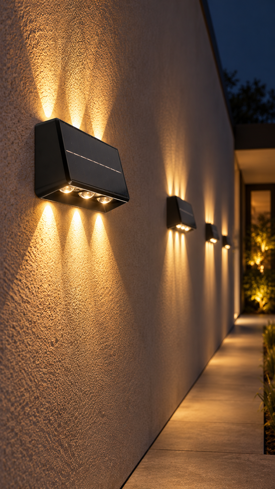 LÁMPARA ARBOTANTE MURO LED SOLAR 80LM CCT TRIPLE TEMPERATURA BOOMER SA6102AC